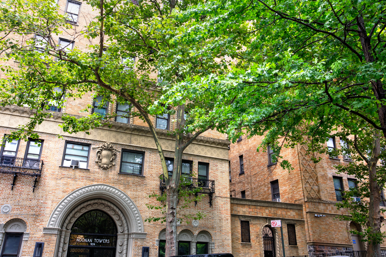 Exterior 
  of a Goldfarb apartment building in the Bronx